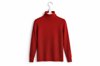Faltbarer Kleiderbuegel in rotem Turtleneck Pullover